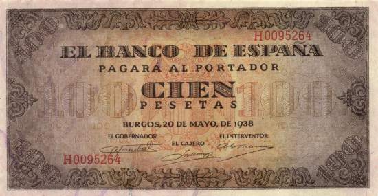 100 Pesetas 1938
